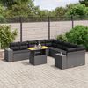 vidaXL Set Divani da Giardino 11 pz con Cuscini in Polyrattan Nero