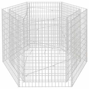 vidaXL Gabbione Letto Rialzato da Giardino Esagonale 160x140x100 cm