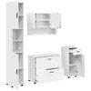 vidaXL Set di mobili per il bagno con cassetto 4 pcs Bianco Lucido