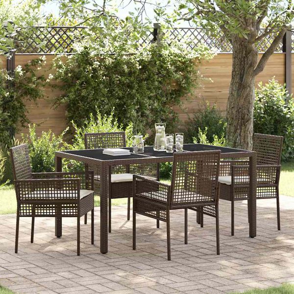 vidaXL Set da Pranzo per Giardino 5 pcs Marrone polyrattan