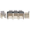 vidaXL Set da Pranzo per Giardino 9 pcs Beige polyrattan
