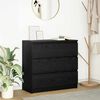 vidaXL Credenza Rovere Nero 80x35x76 cm in Legno Multistrato