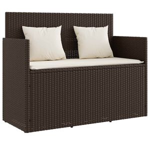 vidaXL Panca da Giardino con Cuscini Marrone in Polyrattan