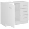 vidaXL Mobile Sottolavabo Bianco Lucido 63x30x54 cm Legno Multistrato