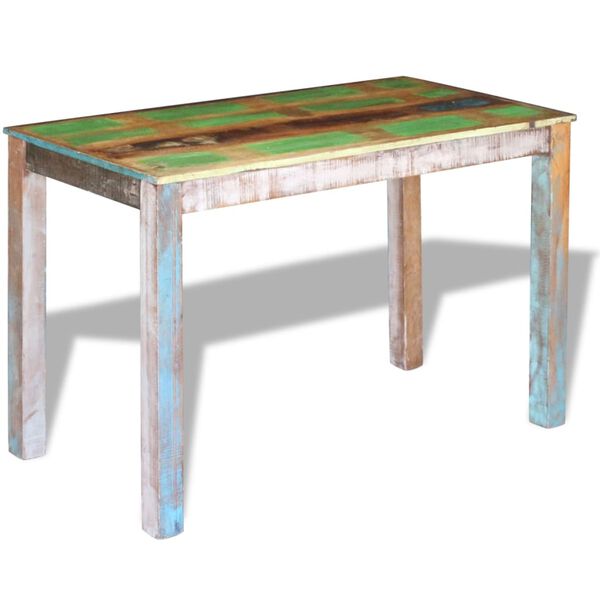 vidaXL Tavolo da Pranzo in Legno Massello Recuperato 115x60x76 cm