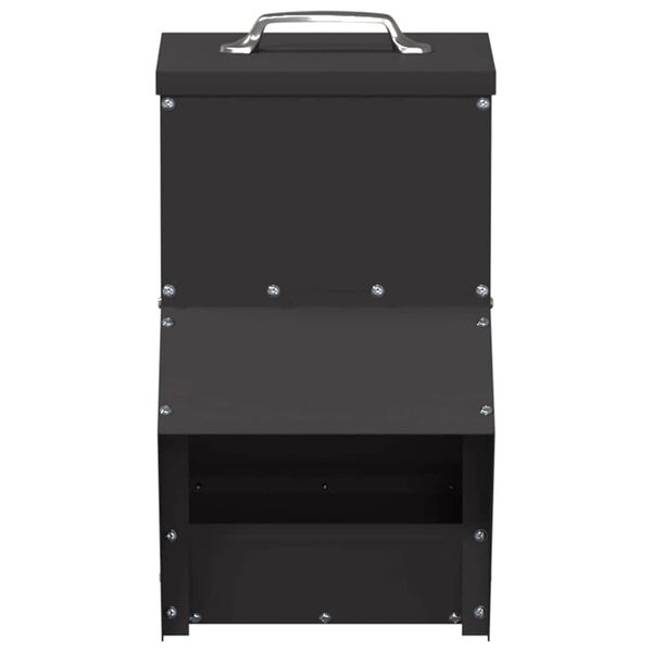 vidaXL Feeder per pollo Nero 20 x 25 x 35 cm Acciaio laminato a freddo