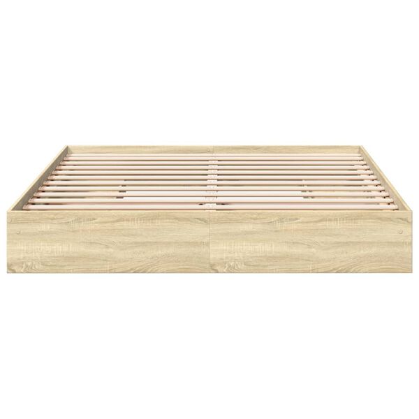 vidaXL Giroletto Cassetti Rovere Sonoma 180x200 cm Legno Multistrato