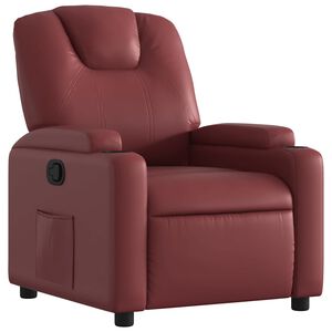 vidaXL Poltrona Reclinabile Rosso Vino in Similpelle