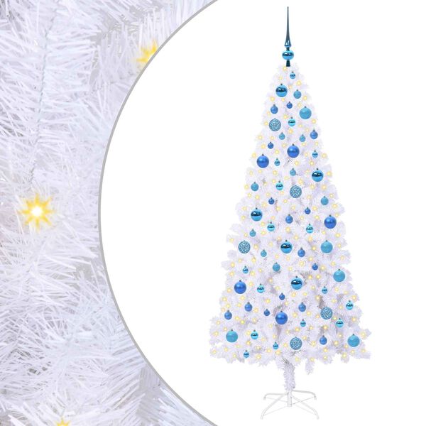 vidaXL Albero di Natale artificiale Bianco 180 cm PVC e Acciaio