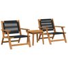 vidaXL Sedie da Giardino con Tavolo 3 pcs Nero