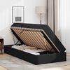 vidaXL Letto con contenitore e materasso 2 pcs Nero Pelle