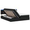 vidaXL Letto con contenitore LED e materasso Nero 200 x 200 cm Tessuto
