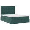 vidaXL Letto con contenitore e LED Verde Scuro 140 x 200 cm Velluto