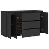 vidaXL Credenza con 3 Cassetti Nera 120x41x75 cm in Truciolato