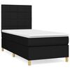 vidaXL Giroletto a Molle con Materasso Nero 90x190 cm in Tessuto