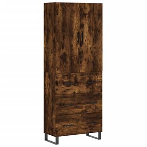 vidaXL Credenza Rovere Fumo 69,5x34x180 cm in Legno Multistrato