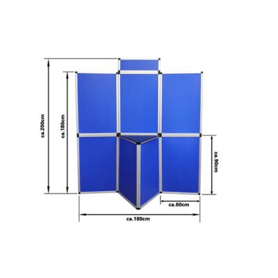 Pannello divisorio ufficio, espositore 180 x 200 cm. blu
