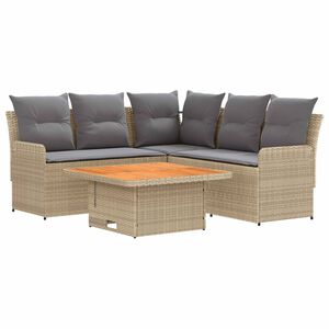 vidaXL Set di Mobili 4 pz Beige e Grigio Chiaro Rattan in PE