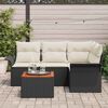 vidaXL Set Divano da Giardino con cuscino 5 pcs Nero polyrattan