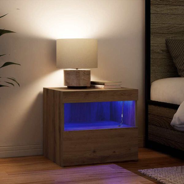 vidaXL Armadio da Notte Rovere artigianale 50 x 40 x 45 cm