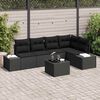 vidaXL Set Divano da Giardino 6 pcs Nero polyrattan