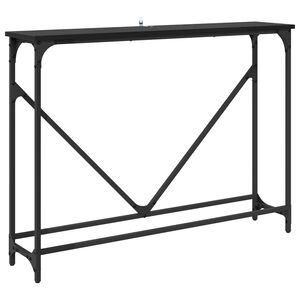 vidaXL Tavolo consolle Rovere Nero 102 x 23 x 75 cm