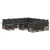 vidaXL Set Divano da Giardino 13 pz Grigio e Grigio Scuro polyrattan