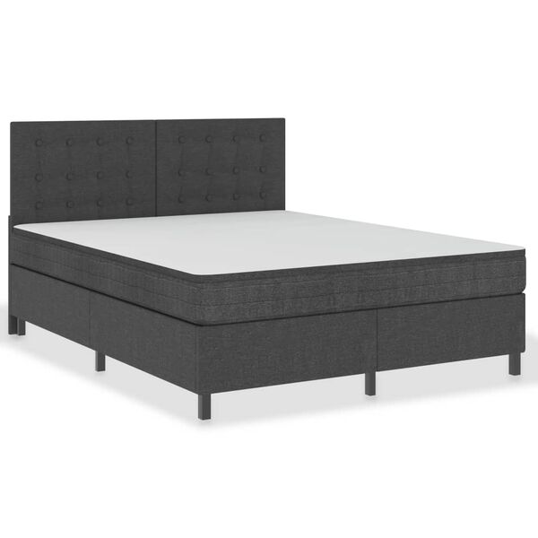 vidaXL Letto a Molle Grigio Scuro in Tessuto 160x200 cm