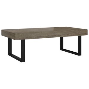 vidaXL Tavolino da Salotto Grigio e Nero 120x60x40 cm in MDF e Ferro