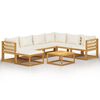 vidaXL Set Divani da Giardino 8 pz con Cuscini Crema Massello Acacia