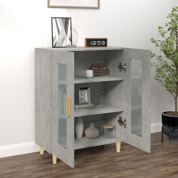 vidaXL Credenza Grigio Cemento 69,5x34x90 cm in Legno Multistrato
