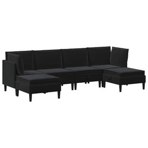vidaXL Set di mobili per il soggiorno 6 pz Nero Velluto