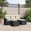 vidaXL Set Divani da Giardino 5 pz con Cuscini in Polyrattan Nero
