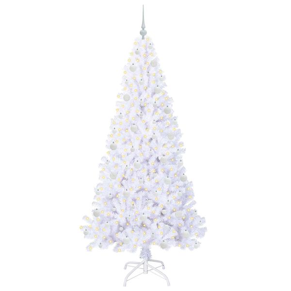 vidaXL Albero di Natale artificiale Bianco 210 cm PVC e Acciaio