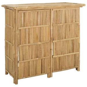 vidaXL Tavolo da bar da esterno Naturale 115 x 55 x 105 cm Bamb&ugrave;
