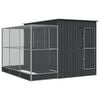 vidaXL Voliera con Estensione Argento 290x303x216 cm Acciaio