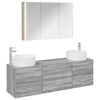 vidaXL Set di mobili per il bagno 4 pcs Sonoma grigio