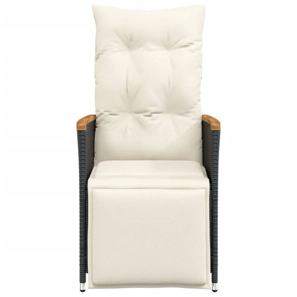 vidaXL Sedie Reclinabili da Giardino 2 pz con Cuscini Nero Polyrattan