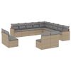 vidaXL Set Divano da Giardino 13 pz con Cuscini Beige in Polyrattan