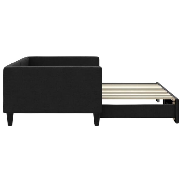 vidaXL Divano Letto con Letto Estraibile Nero 100x200 cm in Tessuto