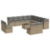 vidaXL Set Divani da Giardino 14pz con Cuscini in Polyrattan Beige