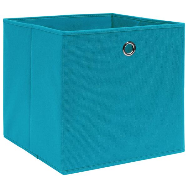 vidaXL Contenitori 4 pz in Tessuto non Tessuto 28x28x28 cm Azzurro