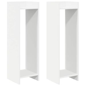vidaXL Supporto per piante con lo scaffale Bianco 30 x 30 x 100 cm