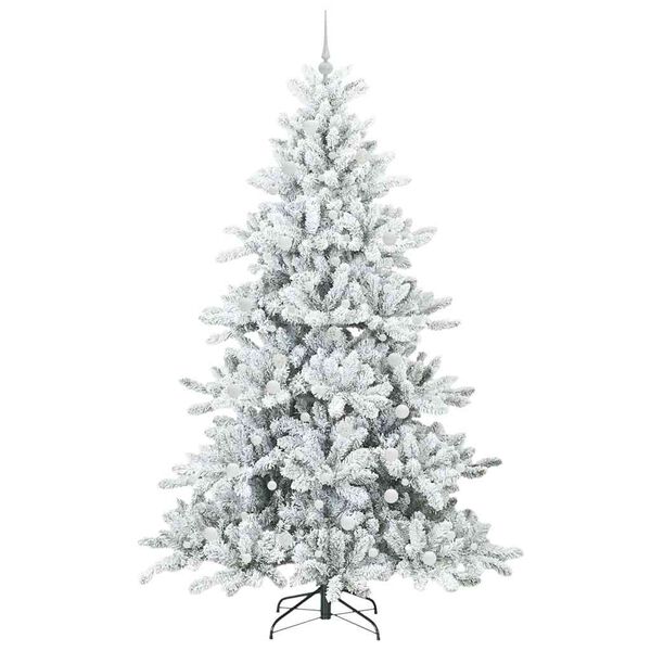 vidaXL Albero di Natale Artificiale con Rami Pieghevoli Bianco 240 cm