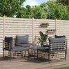 vidaXL Set Divani da Giardino 5 pz con Cuscini Antracite in Polyrattan