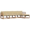 vidaXL Set di divani da esterno con cuscino 5 pcs Naturale e Beige