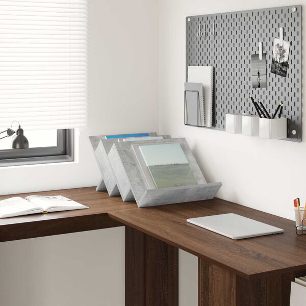 vidaXL Scaffale per riviste Grigio Concret&egrave; 53 x 40 x 28.5 cm