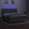 vidaXL Letto a Molle con Materasso e LED Tortora 160x200 cm in Tessuto