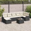 vidaXL Set Divano da Giardino con cuscino 8 pcs Nero Poly Rattan