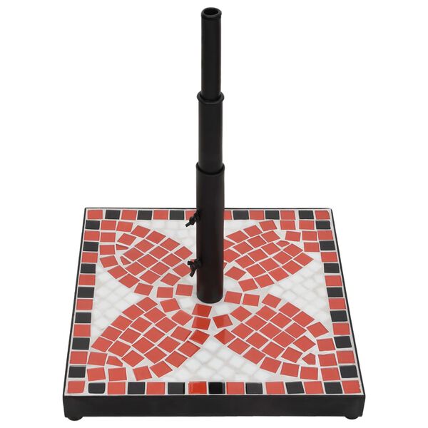 vidaXL Base per Ombrellone Terracotta e Bianco Quadrata 12 kg